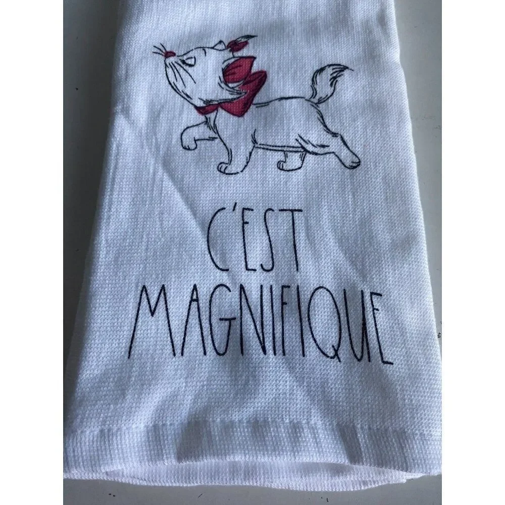 2 Pk Rae Dunn Disney Aristocats Marie C’est Magnifique Kitchen Towel Set‎ NEW